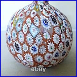 Vintage Italian Murano Millefiori Perfume Bottle with Original Stopper