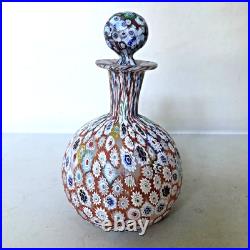 Vintage Italian Murano Millefiori Perfume Bottle with Original Stopper