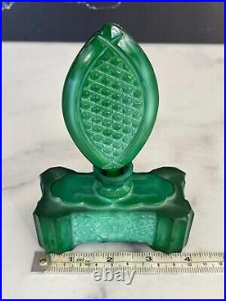 Vintage J. Pesnicak Czech Malachite Glass Perfume Bottle Art Nouveau withSticker