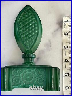 Vintage J. Pesnicak Czech Malachite Glass Perfume Bottle Art Nouveau withSticker