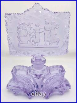 Vintage J. Pesnicak Czech Republic Glass Perfume Bottle Amethyst Lavender Purple
