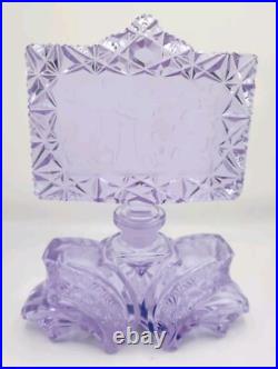 Vintage J. Pesnicak Czech Republic Glass Perfume Bottle Amethyst Lavender Purple