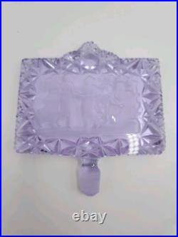 Vintage J. Pesnicak Czech Republic Glass Perfume Bottle Amethyst Lavender Purple