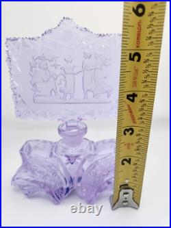 Vintage J. Pesnicak Czech Republic Glass Perfume Bottle Amethyst Lavender Purple