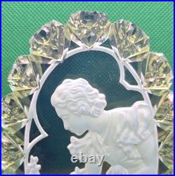 Vintage J. Pesnicak Czech Republic Glass Perfume Bottle Frosted Ruby Base 8.5