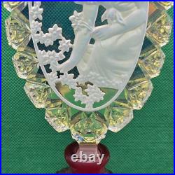 Vintage J. Pesnicak Czech Republic Glass Perfume Bottle Frosted Ruby Base 8.5
