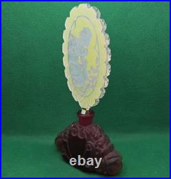 Vintage J. Pesnicak Czech Republic Glass Perfume Bottle Frosted Ruby Base 8.5