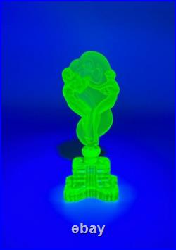 Vintage J. Pesnicak Signed Uranium Glass Perfume Bottle Women 8 Czech Republic