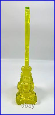 Vintage J. Pesnicak Signed Uranium Glass Perfume Bottle Women 8 Czech Republic