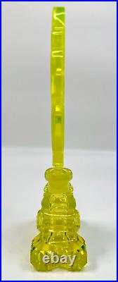 Vintage J. Pesnicak Signed Uranium Glass Perfume Bottle Women 8 Czech Republic