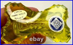 Vintage J. Pesnicak Signed Uranium Glass Perfume Bottle Women 8 Czech Republic