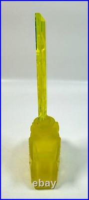 Vintage J. Pesnicak Uranium Glass Perfume Bottle Woman 6 Czech Republic, RARE