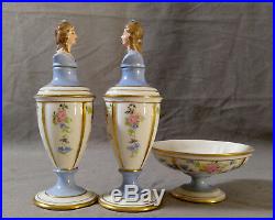 Vintage JABESON Porcelain Vanity Set Perfume Bottle Lady Figurine Bowl 1944