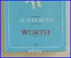 Vintage JE REVIENS by WORTH splash PURE PARFUM 1/2 oz15 ml OLD RARE SEALED Vintage JE REVIENS by WORTH splash PURE PARFUM 1/2 oz15 ml OLD RARE SEALED