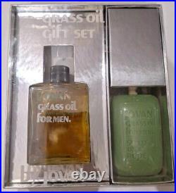 Vintage JOVAN Grass Oil for Men Aftershave Cologne 1970's 4 oz Bottle & Soap Set