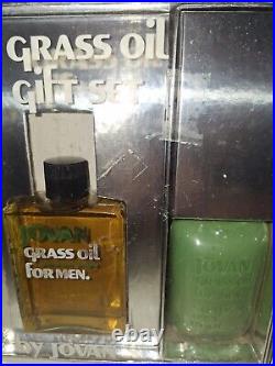 Vintage JOVAN Grass Oil for Men Aftershave Cologne 1970's 4 oz Bottle & Soap Set