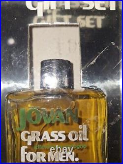 Vintage JOVAN Grass Oil for Men Aftershave Cologne 1970's 4 oz Bottle & Soap Set