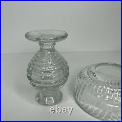 Vintage Jadite & Clear Glass Vanity Set 3pcs Perfume Bottle Powder Jar Jade