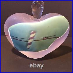 Vintage James Wilbat Frosted Elongated Perfume Heart Bottle 1991 signed