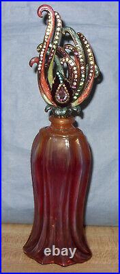 Vintage Jay Strongwater Royal Opera Perfume Bottle With Enameled And Jeweled Top