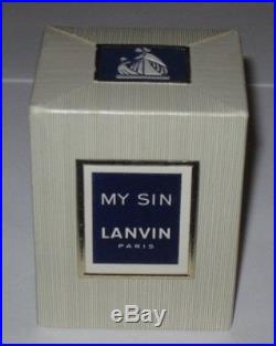Vintage Jeanne Lanvin Perfume Bottle/Box My Sin Parfum 1 OZ Sealed Full