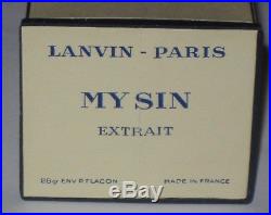 Vintage Jeanne Lanvin Perfume Bottle/Box My Sin Parfum 1 OZ Sealed Full