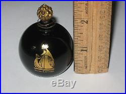 Vintage Jeanne Lanvin Perfume Bottle My Sin Black/Glass Stopper 1 OZ Trace