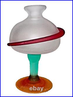 Vintage Jetsons Retro Multicolored Hand Blown Satin Glass Perfume Bottle