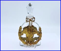 Vintage Jeweled Perfume Bottle with Gold Plated Bows, Tassels & Ribbons Vintage Jeweled Perfume Bottle with Gold Plated Bows, Tassels & Ribbons