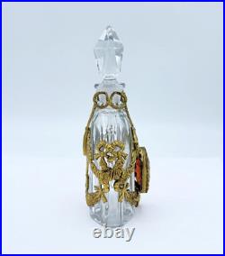 Vintage Jeweled Perfume Bottle with Gold Plated Bows, Tassels & Ribbons Vintage Jeweled Perfume Bottle with Gold Plated Bows, Tassels & Ribbons