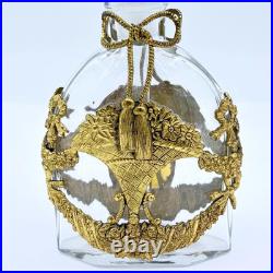 Vintage Jeweled Perfume Bottle with Gold Plated Bows, Tassels & Ribbons Vintage Jeweled Perfume Bottle with Gold Plated Bows, Tassels & Ribbons
