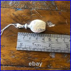 Vintage Jewellery Sterling Silver Perfume Bottle Pendant 3D With Wand, Etched
