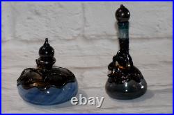 Vintage KING SOLOMON FINDS Blown Glass Sterling Silver Overlay Perfume Bottles