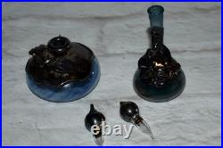 Vintage KING SOLOMON FINDS Blown Glass Sterling Silver Overlay Perfume Bottles
