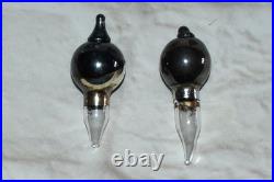 Vintage KING SOLOMON FINDS Blown Glass Sterling Silver Overlay Perfume Bottles