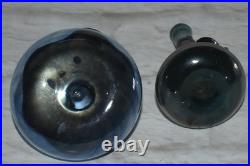 Vintage KING SOLOMON FINDS Blown Glass Sterling Silver Overlay Perfume Bottles