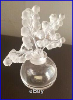 Vintage LALIQUE Crystal Clairefontaine Lily of the Valley Perfume Bottle