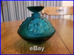 Vintage LALIQUE Crystal Turquoise Flacon Psyche Perfume Bottle France