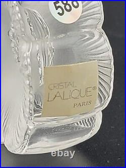 Vintage LALIQUE Deux Fleurs Two Flowers Crystal Frosted Perfume Bottle W Stopper