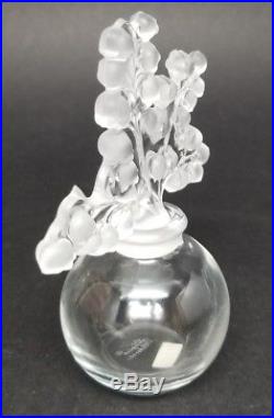 Vintage LALIQUE France Clairefontaine Lily of the Valley Perfume Bottle Signed