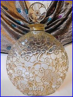 Vintage LALIQUE LE LYS for D'ORSAY Perfume Bottle, Large Size Approx 10