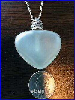 Vintage LVP France Heart Shape Cherub Perfume Bottle Pendant Necklace 34