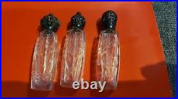 Vintage La Castillere Made In France Mini Etched Perfume Silverplate Set Of 3