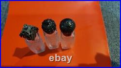 Vintage La Castillere Made In France Mini Etched Perfume Silverplate Set Of 3