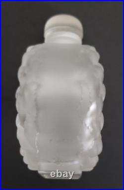 Vintage Lalique Black Dahl1a Round Perfume Bottle Signed Excellent Condition