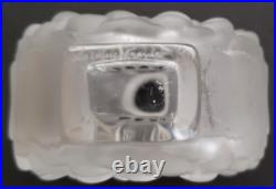 Vintage Lalique Black Dahl1a Round Perfume Bottle Signed Excellent Condition
