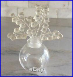 Vintage Lalique Clairefontaine Lily Of The Valley Perfume Bottle Signed
