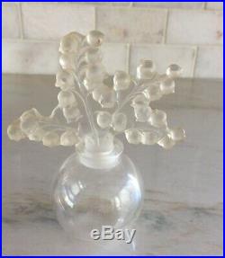 Vintage Lalique Clairefontaine Lily Of The Valley Perfume Bottle Signed