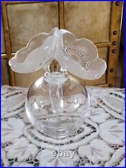 Vintage Lalique Crystal DEUX ANEMONES Perfume Bottle