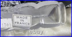 Vintage Lalique Crystal Deux Fleur's Perfume Bottle Signed With Tag